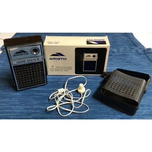 Vintage Aristo Six Transistor Radio Model 6P-103 Working W/ box & Case ~880A